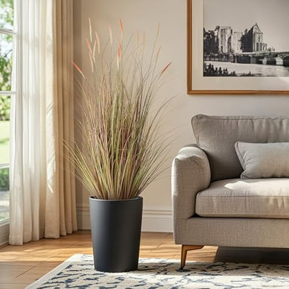 4ft 2-Pack Artificial Cattail Reed Grass, 47.2’’ Fake Indoor Outdoor Plants | Artificial Onion Grass Floor Plant, Home Office Wedding Decorative Potted Plants, Housewarming Gift, Pink - size: 4FT
