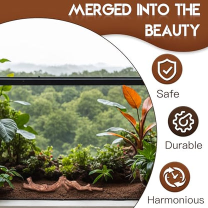 Lifelike Resin Climbing Root Branch Decor for Reptile Terrarium, Reptile Vivarium Habitat Decoration for Bearded Dragons, Geckos, Lizards, Snakes, 9.7 Inch - style: Root