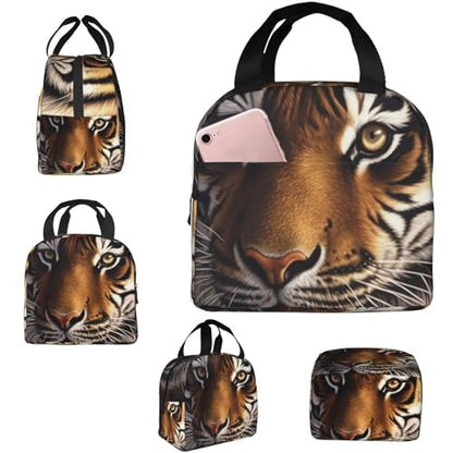 Insulated Lunch Bag Bengal Tiger Lunch Box for Women Men Reusable Leakproof Lunch Cooler Bag for Office Picnic - color: Bengal Tiger