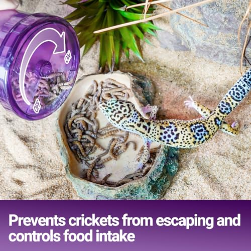 Cricket Calcium Powder Mixer, Reptile Cricket Keeper, Reptile Calcium Duster for Bearded Dragon Gecko Lizard Snake Chameleon (Purple)
