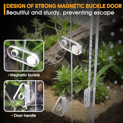Jumping Spider Enclosure, Insect Terrarium, Bug Cage, Acrylic Terrarium for Tarantula, Snail, Praying Mantis, Frog, and Small Reptiles (7.8" x 7.8" x 13.7") - size: 7.8" x 7.8" x 13.7"