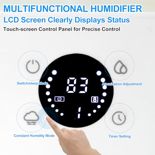 4L Reptile Fogger Mister, Efficient Humidifier Set with Remote Control, Reptile Humidifier for Proper Moisture Control, White, 1 Set - color: Top configuration