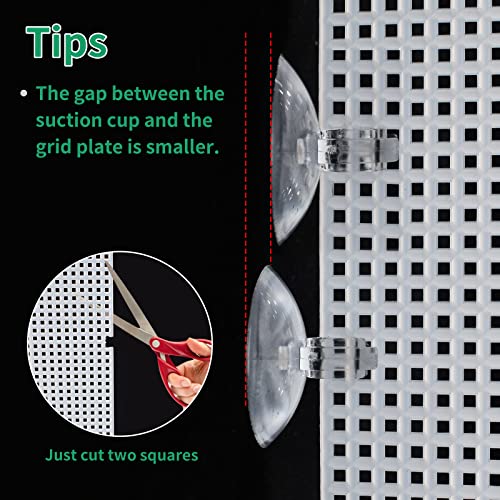 Cuyacili 2 Pack Fish Tank Divider, Plastic Grid Cuttable Grid Plate Fish Separator with 12 Suction Cups DIY Designed Clear Easy to Bent 10 * 13in - size: 10x13in