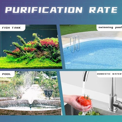 55W UV Light for Above Groud Pool Cold Plunge Aquarium Algae Control with UVC Bulb Stainless Steel Ultraviolet Green Water Machine Algae Remover for Pond - size: 55W Stainless Steel