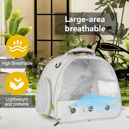 Ventilation Lizard Carrier for Bearded Dragon,Guinea Pig Carrier,Guinea Pig Carrier for 2,Reptile Travel Carrier for Lizards Sugar Glider Hedgehog Rat Parrot Birds,Airline Approved - color: Grey