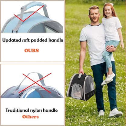 Ventilation Cage,Bearded Dragon Travel Carrier,Guinea Pig Carrier,Guinea Pig Bag for 2,Reptile Travel Carrier for Lizards Sugar Glider Hedgehog Rat Parrot Birds,Airline Approved (Blue, Mesh Carrier) - color: Blue