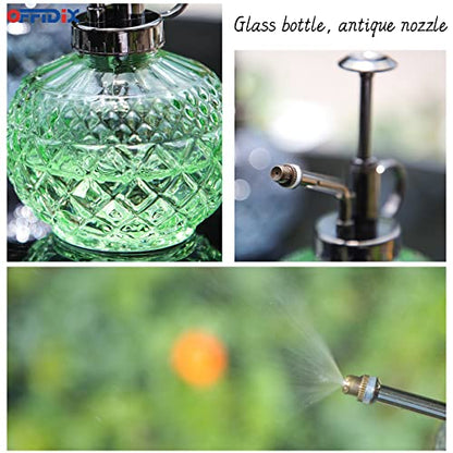OFFIDIX Plant Mister, Mister Spray Bottle for Plants,Glass Spray Bottles with Plastic Bronze Plastic Top Pump,300ML Small Watering Can for Gardening, Cleaning (Light Green) - color: F-Light Green