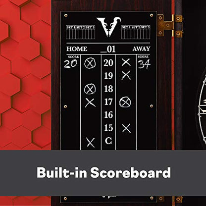 Deluxe Dartboard Cabinet with Integrated Pro Score and Cricket Scoreboard - style: Deluxe