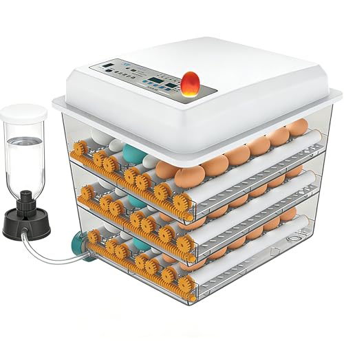 Egg Incubator - Egg Incubator with Automatic Egg Turning and Humidity Control,Large Poultry Hatcher for Chickens Birds Ducks (182 Eggs) (182 Eggs)