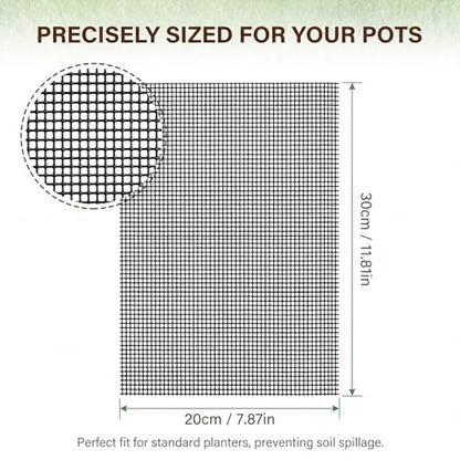 15 Pcs Flower Pot Hole Mesh Pad, 11.8 X 7.8 Inch Mesh Sheet Plastic Eye Meshs Bonsai Meshes Drainage Screens Plant Screen Meshes Bottom Grid Mat for Preventing Soil Leakage DIY
