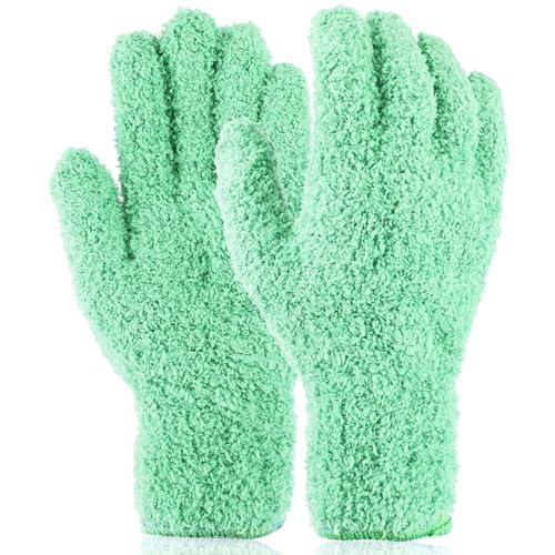 Plant Dusting Gloves, Microfiber Dusters for Cleaning Kitchen Indoor Mitt for House Use Desk Window Blind Screen Wash