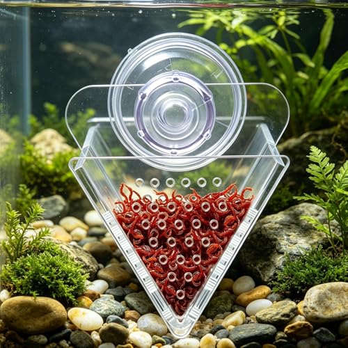 Shrimp Feeding Dish - Transparent Acrylic Cone Worm Feeding Tray, 2.36x1.57x2.36 inches Aquarium Fish Feeder Dish for Betta, Shrimp, Snails, Frogs, Puffers, Turtles and Coral Reef Tanks