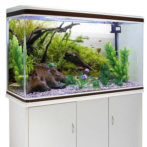 YongFoto Fish Tank Background 24x12 inch Aquarium Background River Bed Waterweeds Moss Lake Aquatic Plant Undersea Tree Branch Backdrop Reptile Habitat Terrarium Background - color: Green-6, size: 24x12in/60x30cm