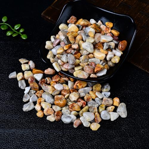 Erliway 7-9mm Crazy Lace Agate Healing Crystal Chips for Crafts, 100g | Natural Crushed Crystal Stones Tumbled Chips for Vase Filler Aquarium Gravel, Meditation Chakra Balancing, Candle DIY Making - color: Crazy Lace Agate