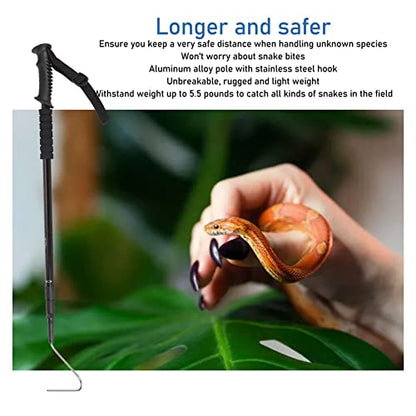 Hook Professional Stainless Steel Retractable Hook with Handle Adjustable Reinforced Lightweight Reptile Catcher Stick Small Grabber Catcher