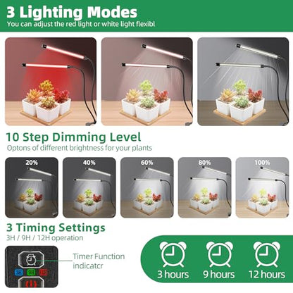 EWPJDK Grow Light 6500K Full Spectrum Plant Grow Lights 84 LED Plant Light with Clip Grow Lamp for Indoor Plants Growing Lamps（1PCS） - style: 01