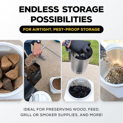 Vittles Vault Traditional Pet Food Storage Container For Dog Kibbles/Bird Seed/Oatmeal/Rice/Flour/Cereal, BPA Free Plastic, Sealed Airtight For Cat Food, Up To 30 lb, Made in USA, With Scoop, Gray - size: 30 Pounds