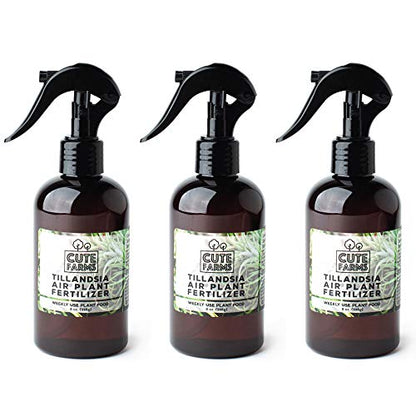 Cute Farms Tillandsia Air Plant Fertilizer | Gentle Weekly Use Formula Plant Food | Formulated Nutrients for Air Plants (8 oz Spray Bottle, 3 Pack) - size: 8 oz (3 Pack)