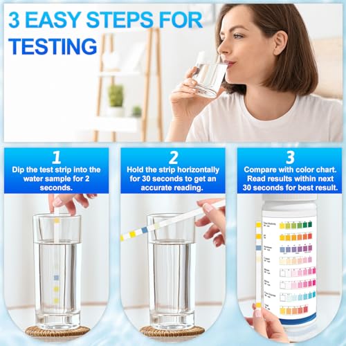 Lead Water Test Kit 2026 Upgraded 8 in 1 Home Drinking Water Testing Kits 50pcs, House Tap and Well Water Hardness Tester, Lead Test Strips for Alkalinity, pH, Copper, Nitrite&Chlorine