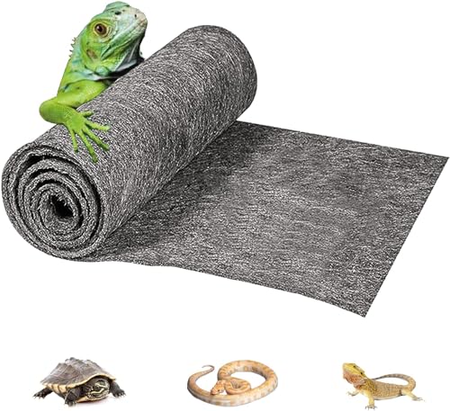 Reptile Carpet Terrarium Liner Bedding Substrate Sand Mat for Cage Lizard Bearded Dragon Gecko Snake Tortoise 48" x 18" (Grey) - color: Grey