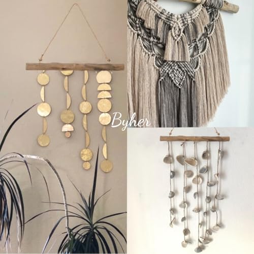 15-Inch Driftwood Wall Hanging Jewelry Hanger - Rustic Wood Logs Hanging Branch Decor with 5 Hooks, Handcrafted from Natural Drift Wood Pieces for Crafts (Rustic)