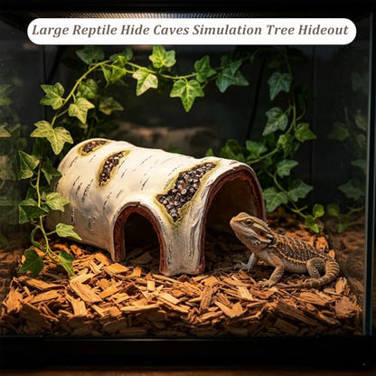 Reptile Hide, Great for Geckos, Snakes, Bearded Dragons & Lizards, It Doubles as Aquarium Rock Cave Corner Cave for Climbing Hiding - size: L-2