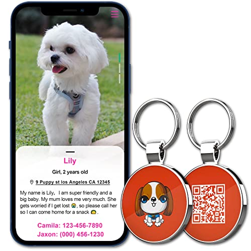 MYLUCKYTAG QR Code Pet ID | Personalized Dog & Cat Collar Tag | Online Profile with Instant Scanned Location Alert Email - style: Little Girl