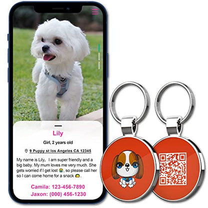 MYLUCKYTAG QR Code Pet ID | Personalized Dog & Cat Collar Tag | Online Profile with Instant Scanned Location Alert Email - style: Little Girl
