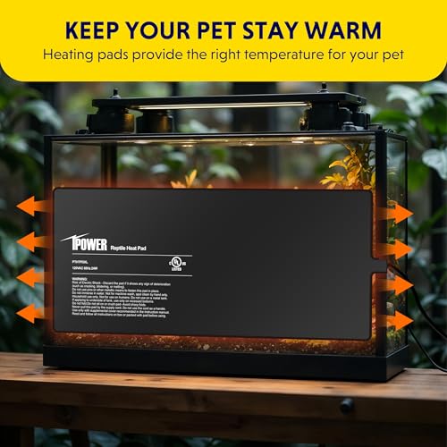 iPower 8x18 Inch Reptile Heat Pad Under Tank Heater, Energy-Efficient & Waterproof Design Terrarium Warmer Mat for Turtles, Lizards, Snakes, 2 Pack - size: 8 X 18 Inch, style: 2 Pack Heat Pad