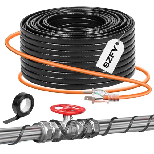 3FT~200FT Heat Tape for Water Pipes -40°F Deicing Pipe Heat Cables for Roof (3FT) - size: 3FT
