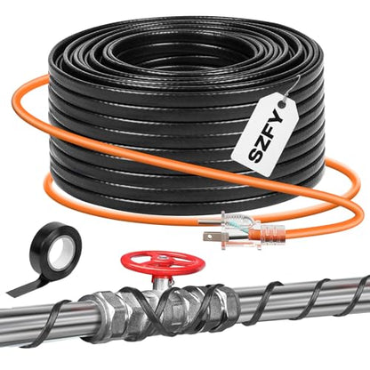 3FT~200FT Heat Tape for Water Pipes -40°F Deicing Pipe Heat Cables for Roof (30 FT) - size: 30FT
