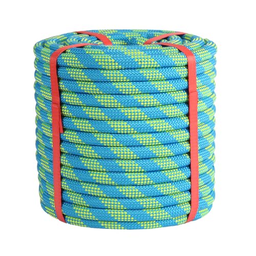 1/2 inch x 100ft Arborist Tree Climbing Rope – 48 Strand Polyester Static Bull Rope, 9000lb Breaking Strength – Heavy Duty Utility Line for Swing Pulling, Outdoor, Marine Use – ASTM F2116 Certified - size: 1/2IN x 100FT, style: Blue