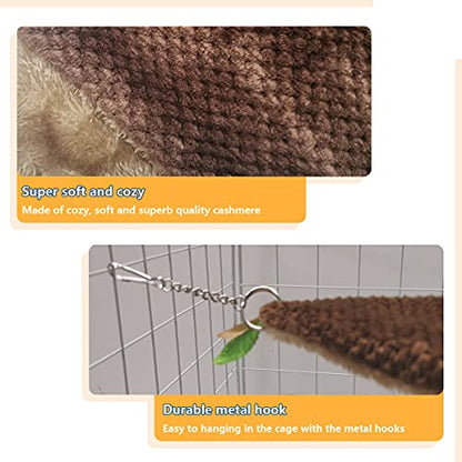 Leftstarer Pet Hammock and Tunnel Set, Soft Cashmere Material, Perfect for Guinea Pigs, Rats, Hamsters, and Other Small Pets - color: 2.Triangle hammock + tunnel