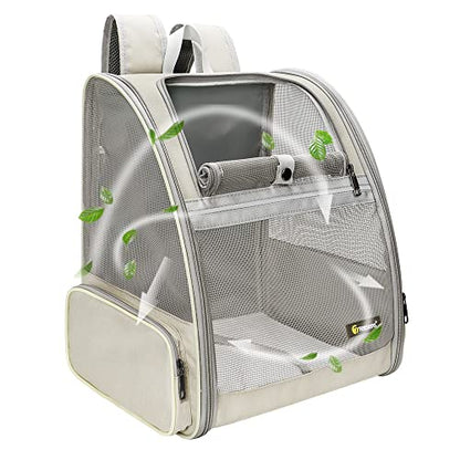 Texsens Innovative Traveler Bubble Backpack Pet Carriers for Cats and Dogs - color: Creamy White