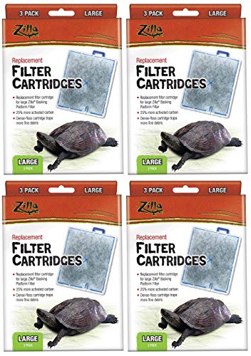 Zilla Replacement Filter Cartridges, Large, 12 Pack | For Deluxe and Premium Aquatic Turtle Kits