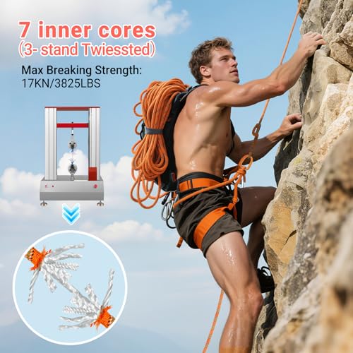 10mm/12.7mm Arborist Rope,3825lbs-9000lbs Double Braided Arborist Bull Rope for Tree Rigging & Pulling,Heavy Duty Rope for Tree Work,Rappelling, Swing Sailing Hiking Camping - color: Orange, size: 66FT