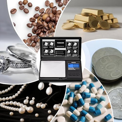 Gram Scale- 500g Ultra-Precise Digital Scale .01 Gram Accuracy for Jewelry, Diamonds, Gold & Silver, Portable Pocket Scale with LCD Display, Tare Function - Perfect for Jewelers & Collectors