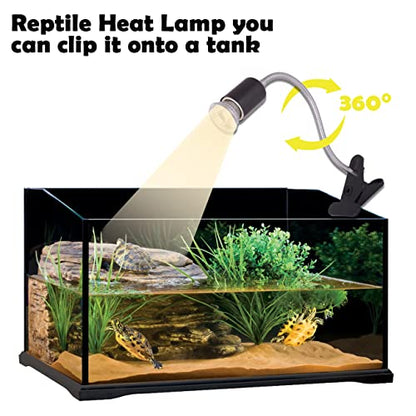 Reptile Heat Lamp,Adjustable and Timed Heat Lamps with 360° Rotatable Hos
