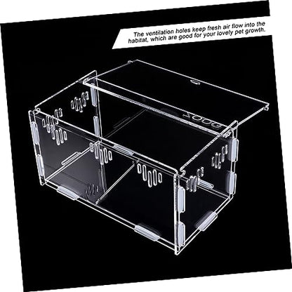 Acrylic Reptile Box for Bearded Dragon Turtle Spider Safe Eco-Friendly Removable Easy Assembly