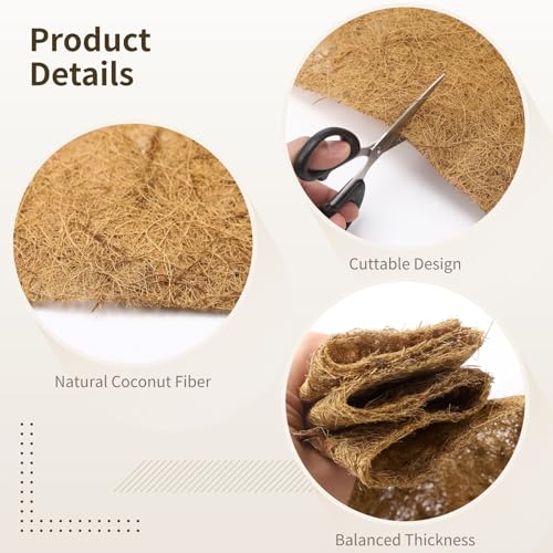 Coconut Coir Mat, 39.4 x 15.7 in Non-Slip Cuttable Coconut Fiber Rug, Warm Floor Liner for Plants, Reptiles, Animal, Indoor or Outdoor Use Coir Fiber Cushion
