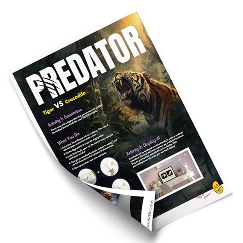 Predator Excavation Kit - Tiger vs Crocodile Fossil Dig Kit for Kids - Discover 2 Life-Sized Replicas: Tiger Claw & Crocodile Tooth - STEM Educational Science Toy for Boys & Girls Ages 6+ - size: Tiger Claw & Crocodile Tooth