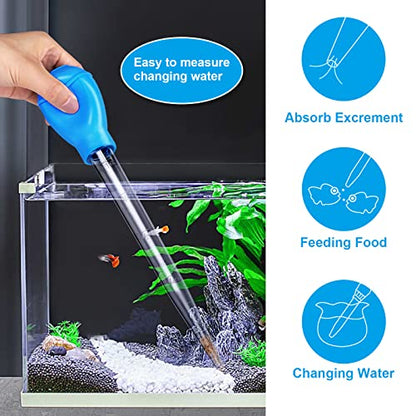 WEAVERBIRD Manual Fish Tank Water Changer Aquarium Dropper, 30ml Aquarium Clean Pipette Dropper, Fish Tank Cleaning Waste Remover, Aquarium Gravel Cleaning Straw, Blue - color: Blue