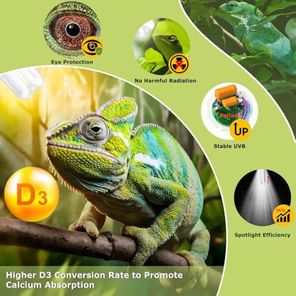 HARTOMPET 5.0 UVB Linear Reptile Lamp 13W, Compact Fluorescent Light for Tropical & Sub-Tropical Habitats, Ideal for Chameleons, Iguanas & Turtles