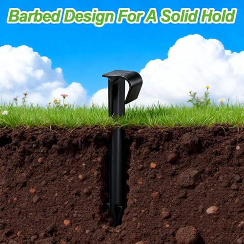 RedChili 50 Pack 1/2 Inch Irrigation Tubing Hold Down Anchor Stakes, Heavy Duty Drip Tubing Stakes 1/2" Drip Irrigation Tubing Fittings for Lawn Raised Bed Greenhouse Plant Watering System - size: 1/2" Stake-50P