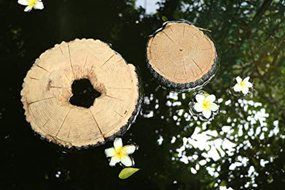 AQUA KT Aquatic Turtle Tree Trunk Round Freestanding Floating Dock Island Climbing Basking Platform Large Non Slip with Suction Cup, for Pond and Amphibian Reptile Terrarium Habitat - color: Large