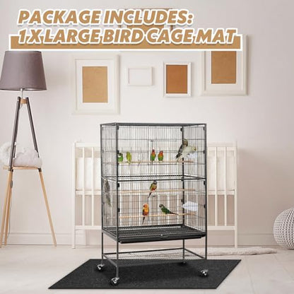 Nuanchu Large Bird Cage Mat, 30 x 36 Inch Under Pet Cage Mat, Absorbent/Waterproof Felt Pad for Bird Cages, Reptile Aquariums, Dog Kennels, with Non-Slip Backing for Hard Floors and Surfaces - size: 30"L x 36"W