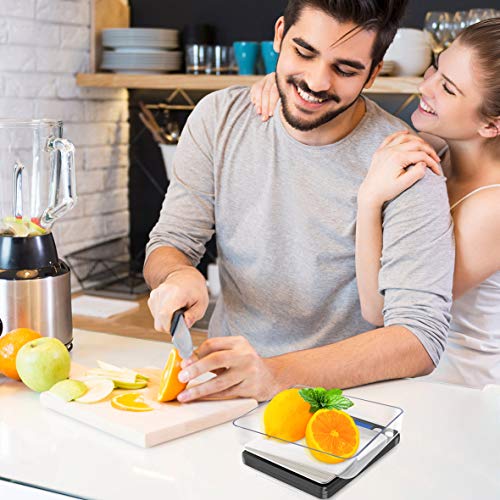 Fuzion Small Gram Scale 3000g, Digital Kitchen Food Scale, Gram and Ounce | 0.1g Accuracy, 6 Modes, 2 Trays Included, LCD Display, Tare, Piece Counting, For Food, Coffee, Cooking, Herb, Reptiles, Coins - color: Black