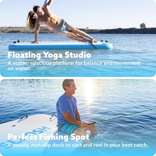 SLOOSH Inflatable Floating Dock, Inflatable Dock Floating Platform, Portable Air Dock Platform Fit for Pool, Lake, Beach with Non-Slip Surface - size: 8Ft X 5Ft