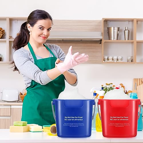 Lallisa 12 Pcs 3 Quart Cleaning Bucket Small Sanitizing Square Bucket Detergent Pail for Home Office Commercial Restaurant Kitchen Bathroom School (Red Green Blue) - color: Red Green Blue