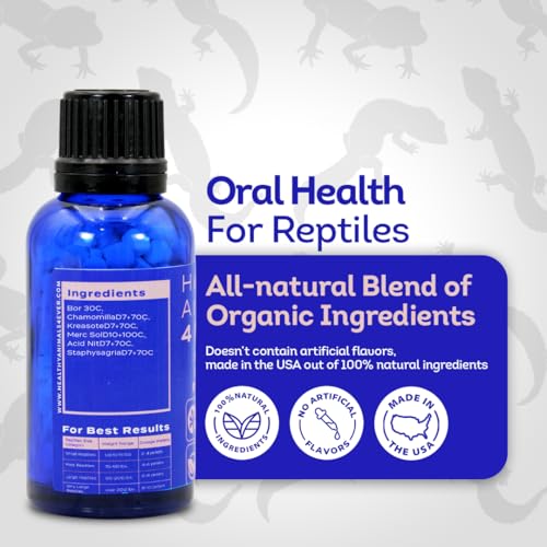 HealthyAnimals4Ever HA4E - Reptile Oral Health Support - Natural Mouth Rot Relief & Oral Hygiene Formula - Supports Gum Health, Comfort & Healing - 300 Tablets
